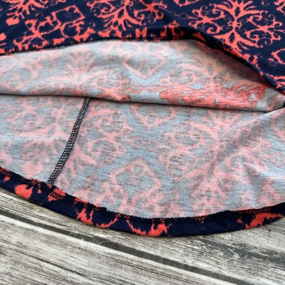 Joe Benbasset Women's A-Line Maxi Skirt Navy Blue Coral Pink M Med Medium Flowy - Picture 8 of 11